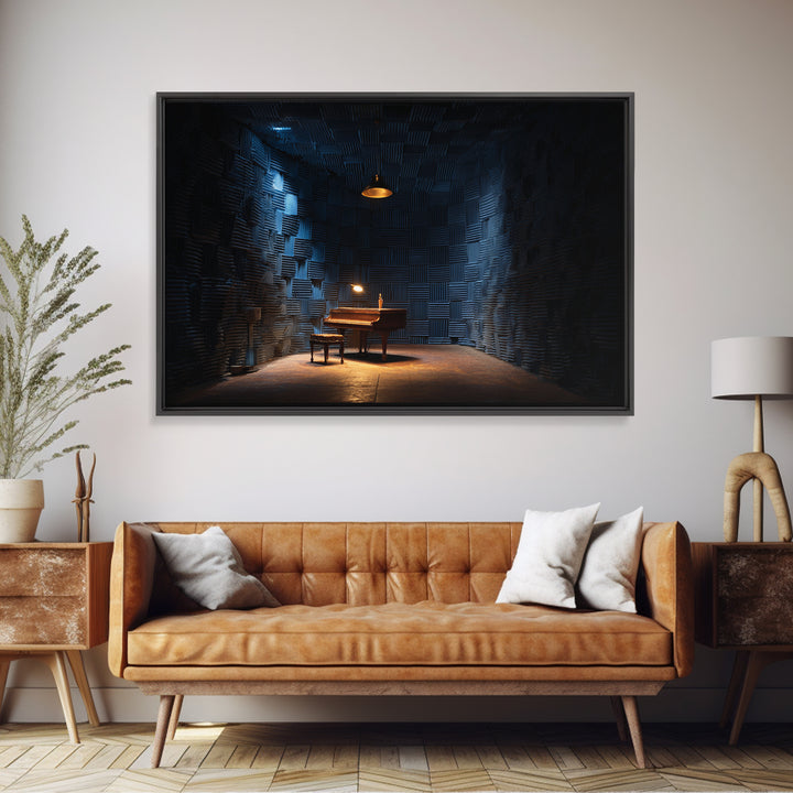 Soundproof Foam Pattern Transformed into Art Framed Canvas Print, Music Studio Art, Room Decor, Studio Decor, Oil Painting, MSA-3x2-47