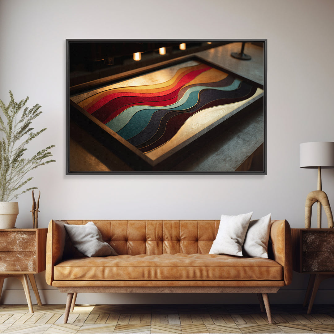 Abstract Sound Wave Framed Canvas Print, Music Studio Art, Music Poster, Studio Decor, Fine Art, Rhythm, Personalized Art, MSA-3x2-8