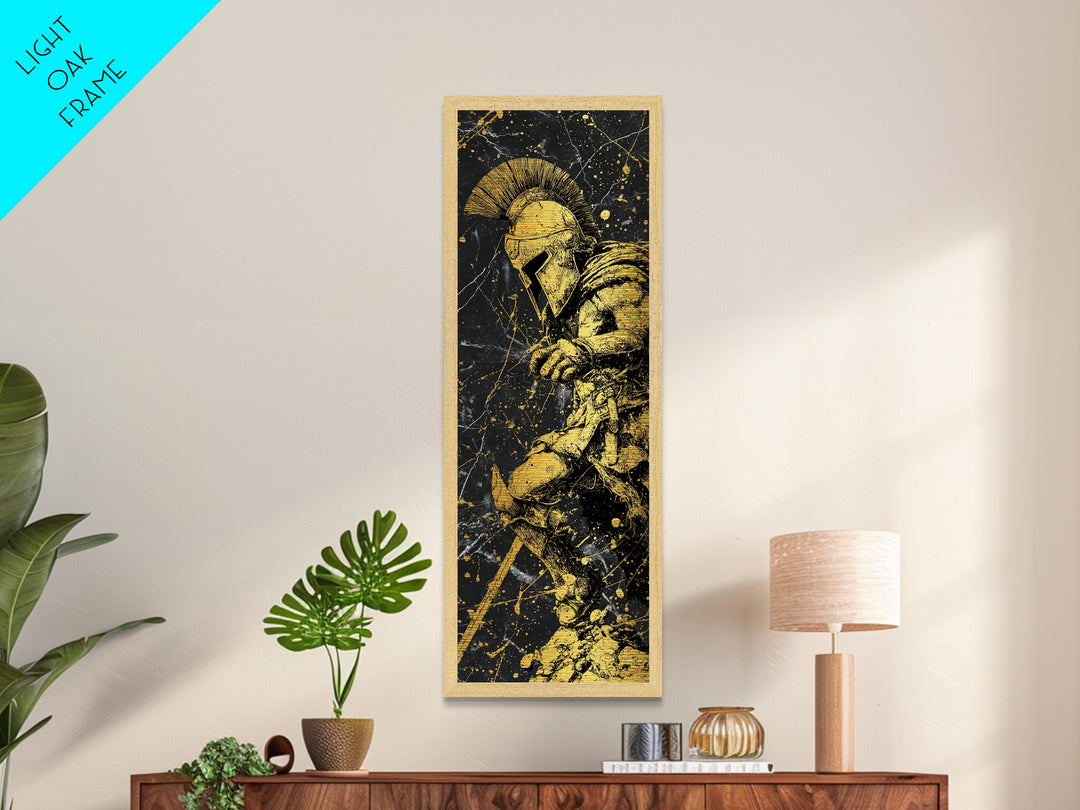 Spartan Warrior Metallic Gold Wall Art, Brushed Gold Aluminum Art, Gift For Him, Husband Man Cave Wall Art