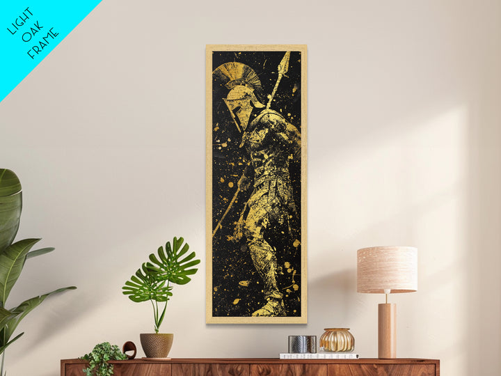 Spartan Warrior Ready For Battle, Metallic Gold Wall Art, Metal Print, Wood Framed Metal Art, Roman Inspired Decor