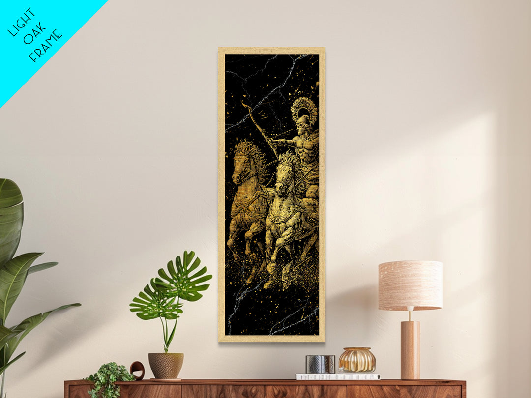 Roman Chariot - Roman Arena Art, Wood Framed Art, Metallic Gold Art, Metal Art, Metal Painting, Gold Metallic Wall Art, Manly Decor