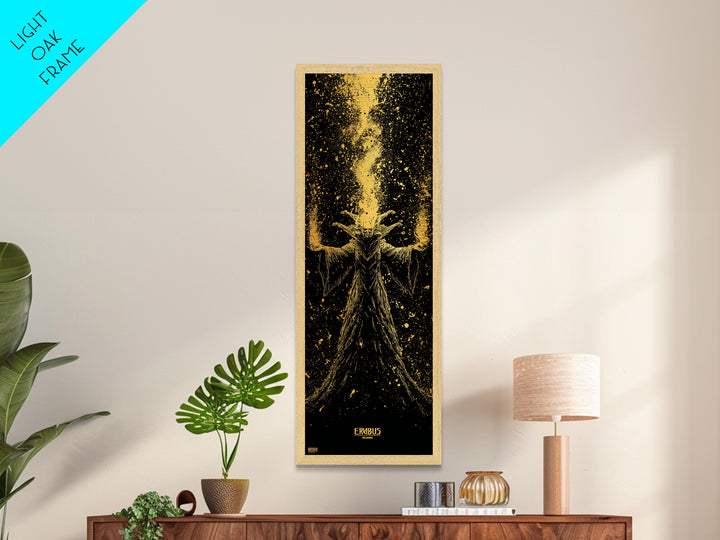 Erebus Mythology Metallic Gold Metal Print, Dark Greek God Wall Art, Underworld Decor, Real Wood Framed Gold Print