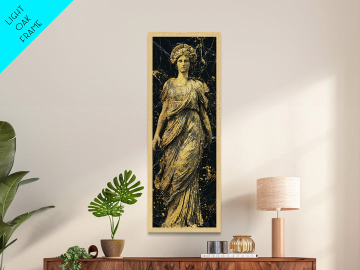 Helen Of Troy Metallic Gold Art, Greek Goddess Wall Print, Classical Mythology Decor, Real Wood Framed Gold Artwork