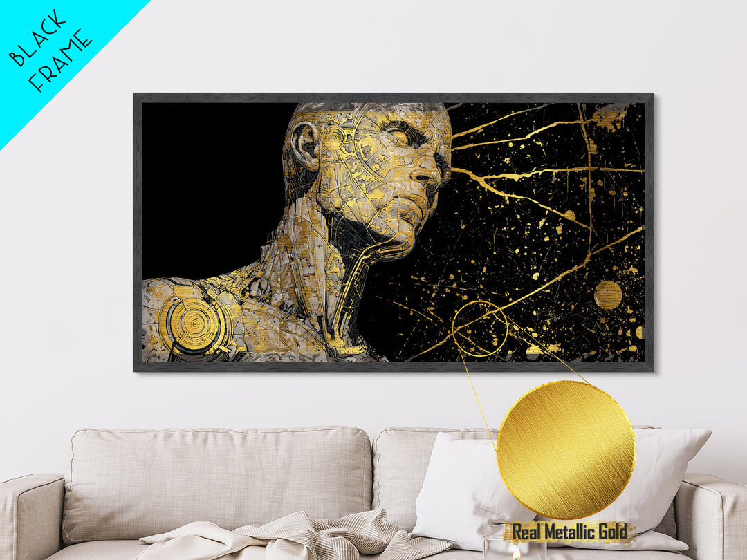 Metallic Gold Metal Print, Coeus God of Intelligence, Greek Mythology Wall Art, Ancient Greece Decor, Luxury Gold Foil Artwork