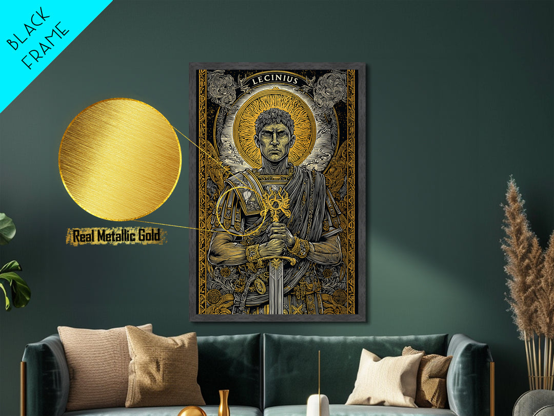 Hestia With Eternal Flame, Goddess Of Hearth, Greek Mythology Metallic Gold Art, Fire Goddess Wall Print, Real Wood Frame