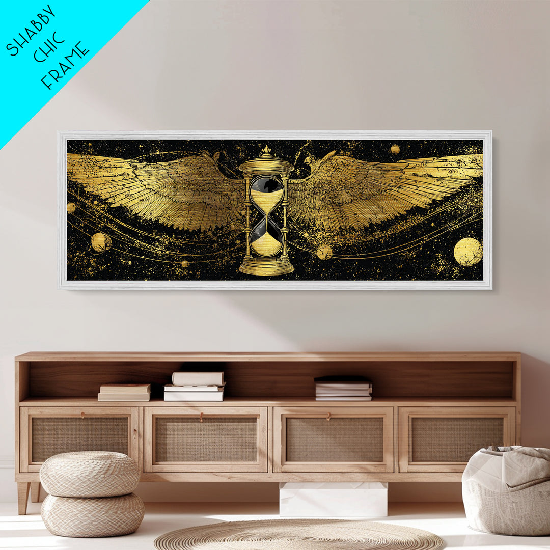 Astraeus Titan Of Stars Artwork, Greek Mythology Metallic Gold Metal Print, Celestial Titan Wall Art, Real Wood Frame