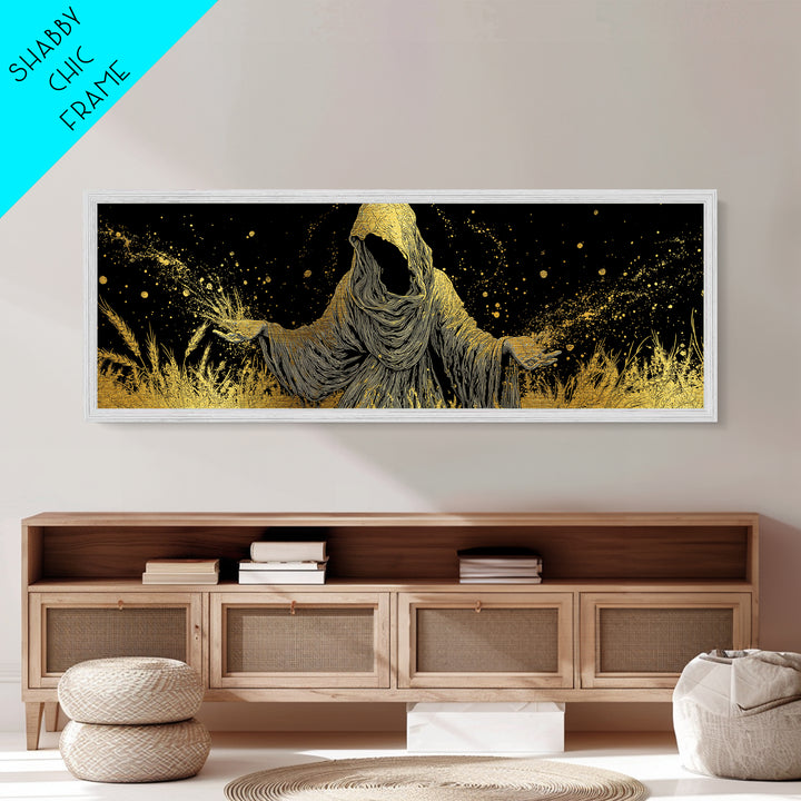 Demeter Goddess Of Harvest, Ancient Greek Mythology Metallic Gold Metal Print, Nature Goddess Wall Art, Real Wood Frame