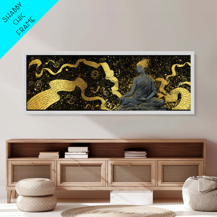 Mnemosyne Goddess Metallic Gold Metal Print, Greek Mythology Wall Art, Muse Mother Illustration, Real Wood Frame, Elegant Statement Decor