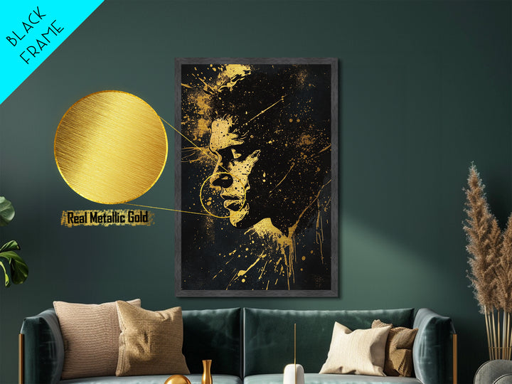 Witchy Woman Silhouette Metallic Gold Art | Enchanted Halloween Metal Art with Real Wood Frame for Spooky Season Wall Decor