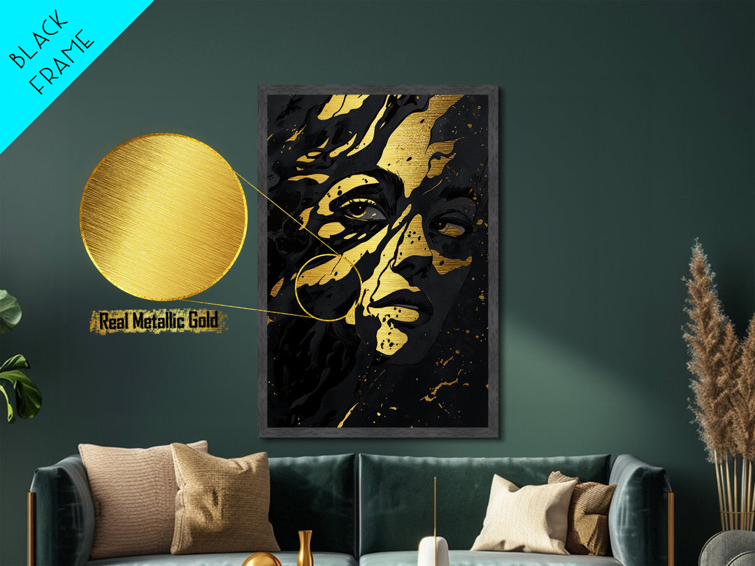 Ghosts Roasting Marshmallows by Fire, Halloween Metallic Gold Art, Metal Art with Real Wood Frame, Cute Spooky Wall Decor