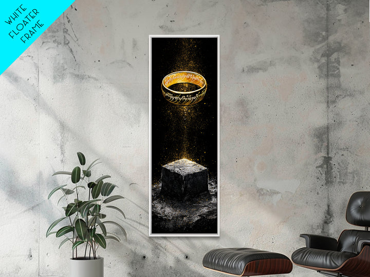 Odin’s Ring Norse Symbol Canvas Gold Art Canvas Art, Nordic Mythology Wall Decor for Man Cave, with authentic wood frame