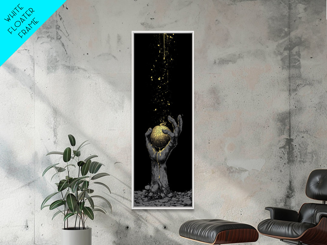 Golden Apple of Idunn Canvas Gold Art Canvas Art, Norse Mythology Viking Decor for Dad Gift or Office, in real wood frame
