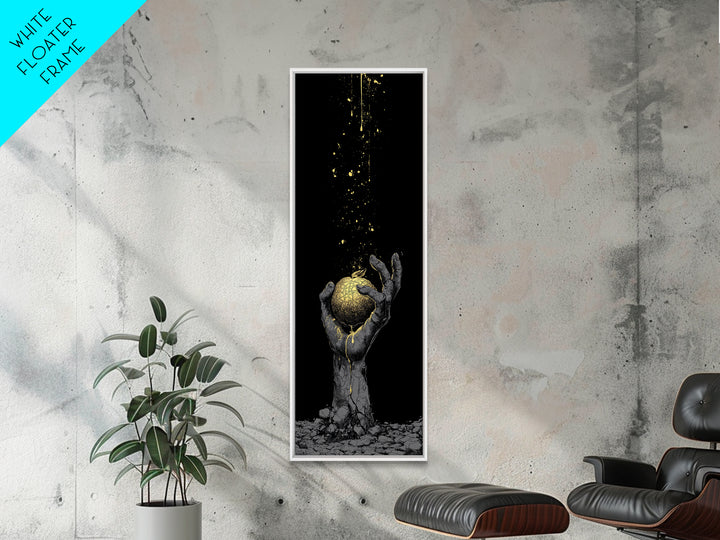 Golden Apple of Idunn Canvas Gold Art Canvas Art, Norse Mythology Viking Decor for Dad Gift or Office, in real wood frame
