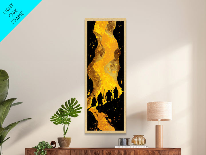Nordic Einherjar Warriors Metallic Gold Art, Viking Metal Art for Mythology Lovers, Office Art or Dad Gift, Bold Statement Piece in Solid Wood Frame