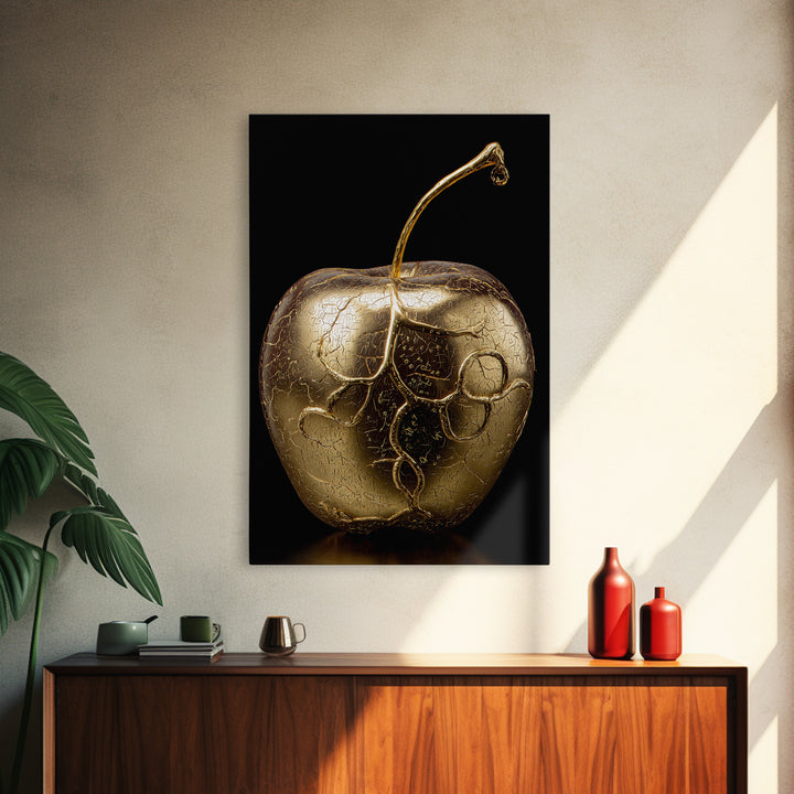 Valkyrie Dagger Canvas Gold Art Canvas Art | Norse Mythology Weapon Wall Decor for Man Cave or Office | Mounted in Real Wood Frame