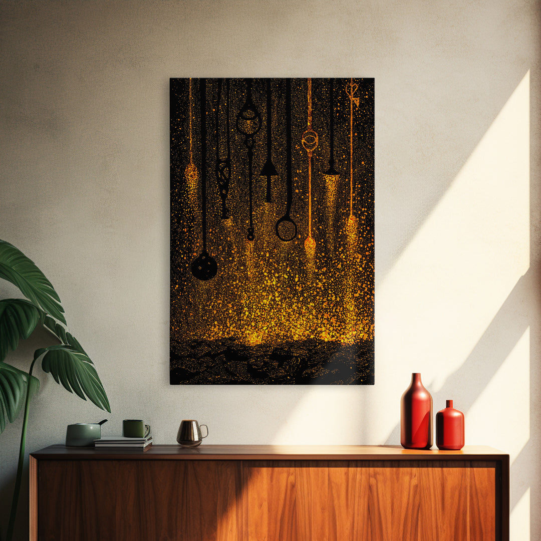 Baldur Norse Myth Canvas Gold Art Canvas Art – Viking God Wall Decor, Nordic Mythology Office Art or Man Cave Gift, wood frame