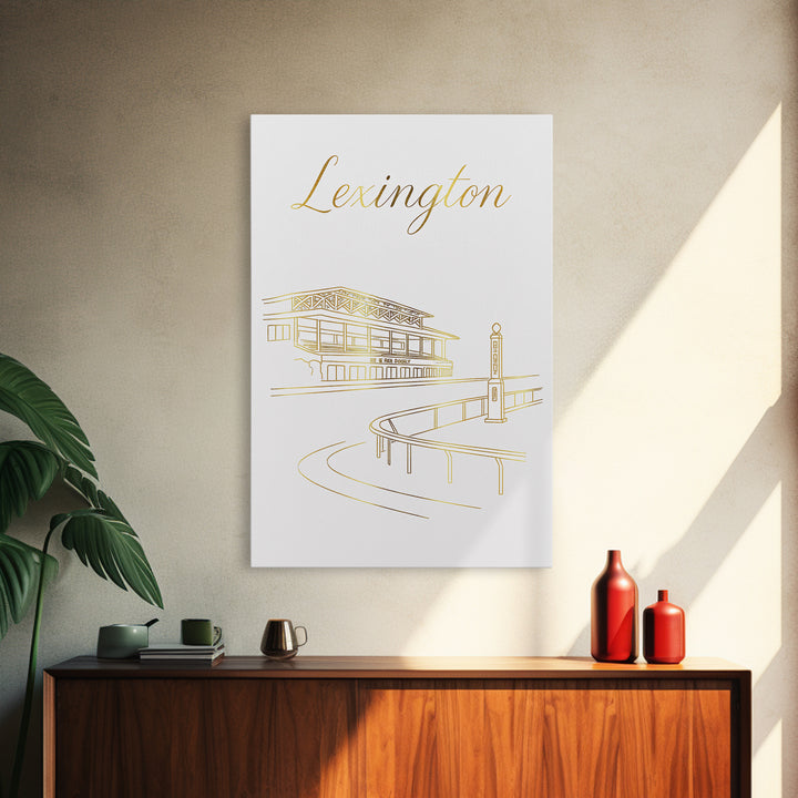 Lexington Travel Poster, Canvas Print, Gold Outline Poster Art, Lexington Wall Art, Gift For Travelers, Vintage Travel Print, Art Print