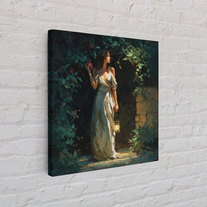 Persephone Holding Pomegranate Framed Canvas Print, Mythological Art, Wall Art Prints, Living Room Decor, Oil Painting, Legend, MYT-1x1-7