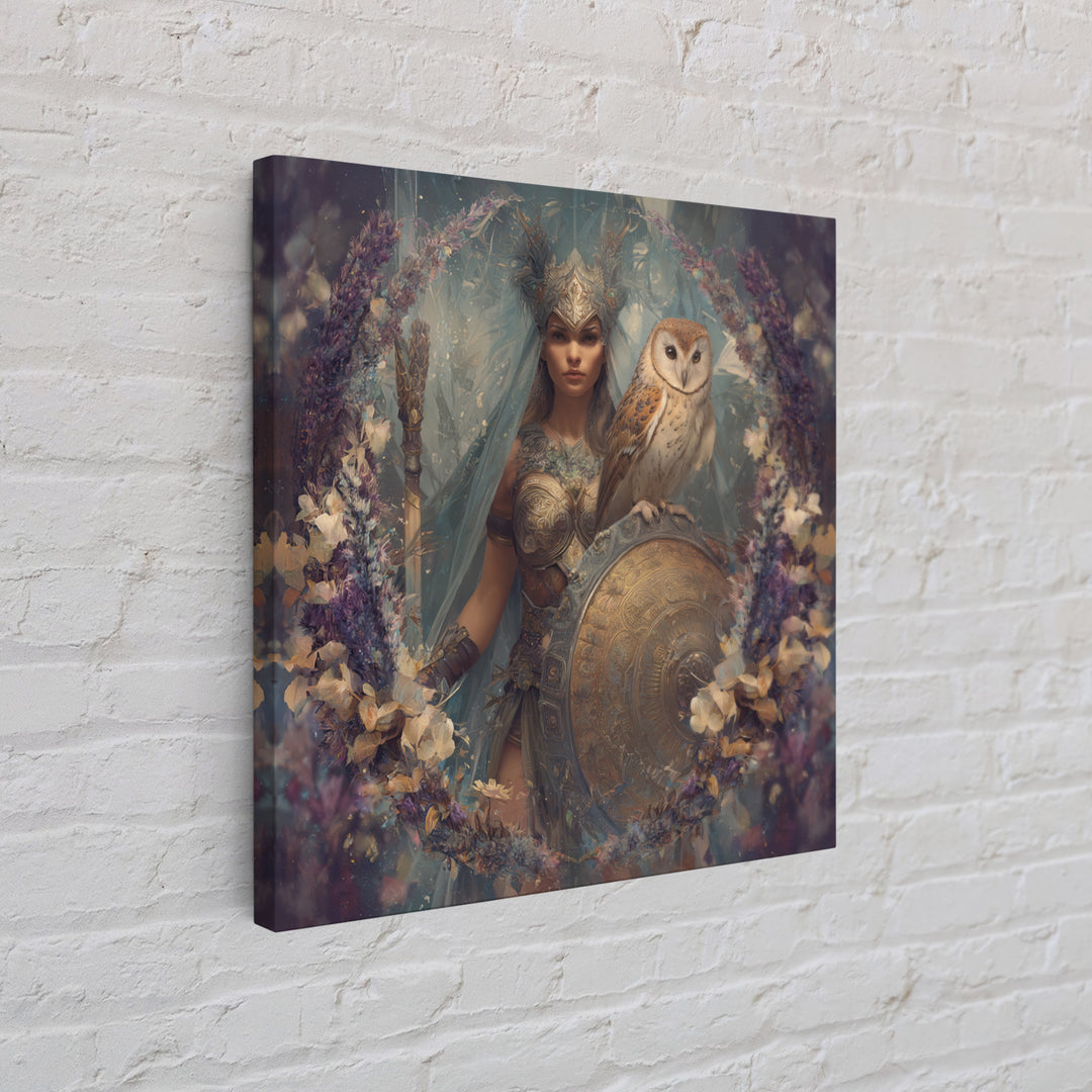 Athena Warrior Woman Framed Canvas Print, Mythological Art, Digital Art Download, Living Room Decor, Oil Painting, Legend, MYT-1x1-74