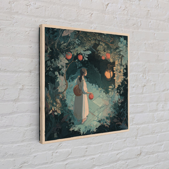 Persephone Holding Pomegranate Framed Canvas Print, Mythological Art, Modern Decor, Living Room Decor, Fine Art, Legend, MYT-1x1-79