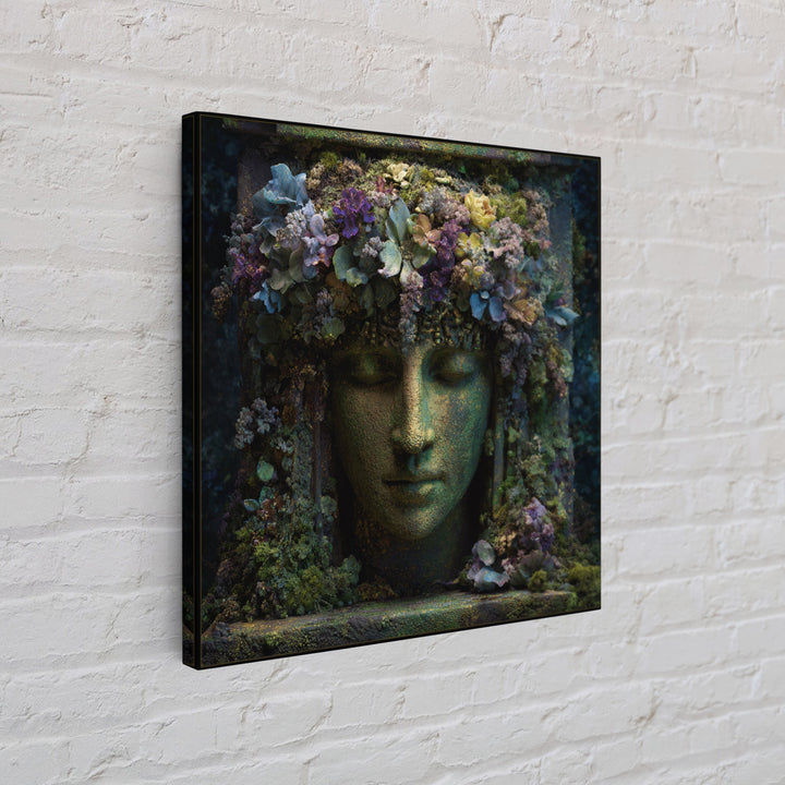 Ancient Goddess Statue Covered Framed Canvas Print, Mythological Art, Wall Decor, Living Room Decor, Fine Art, Legend, MYT-1x1-96