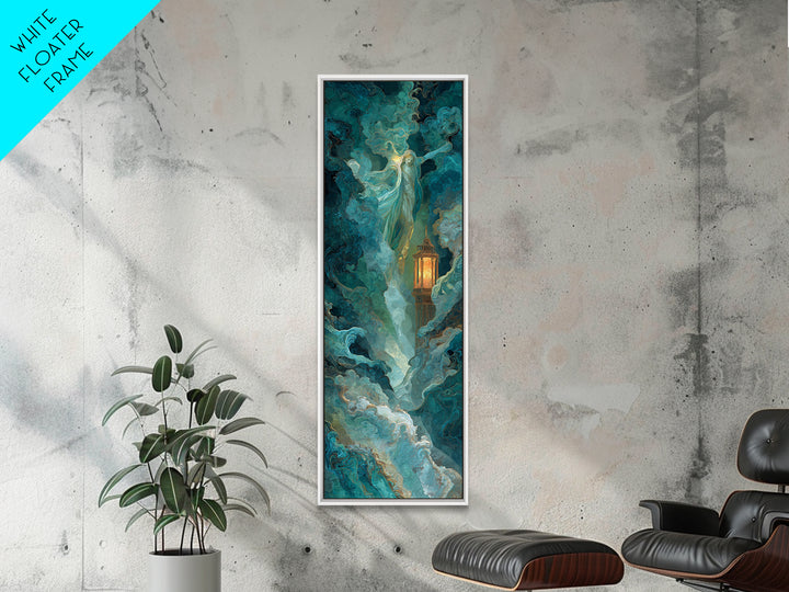 Poseidon Figure Rising from Stormy Ocean Canvas Print, Mythological Art, Print, Living Room Decor, Legend, Dark Academia Decor, MYT-1x3-39