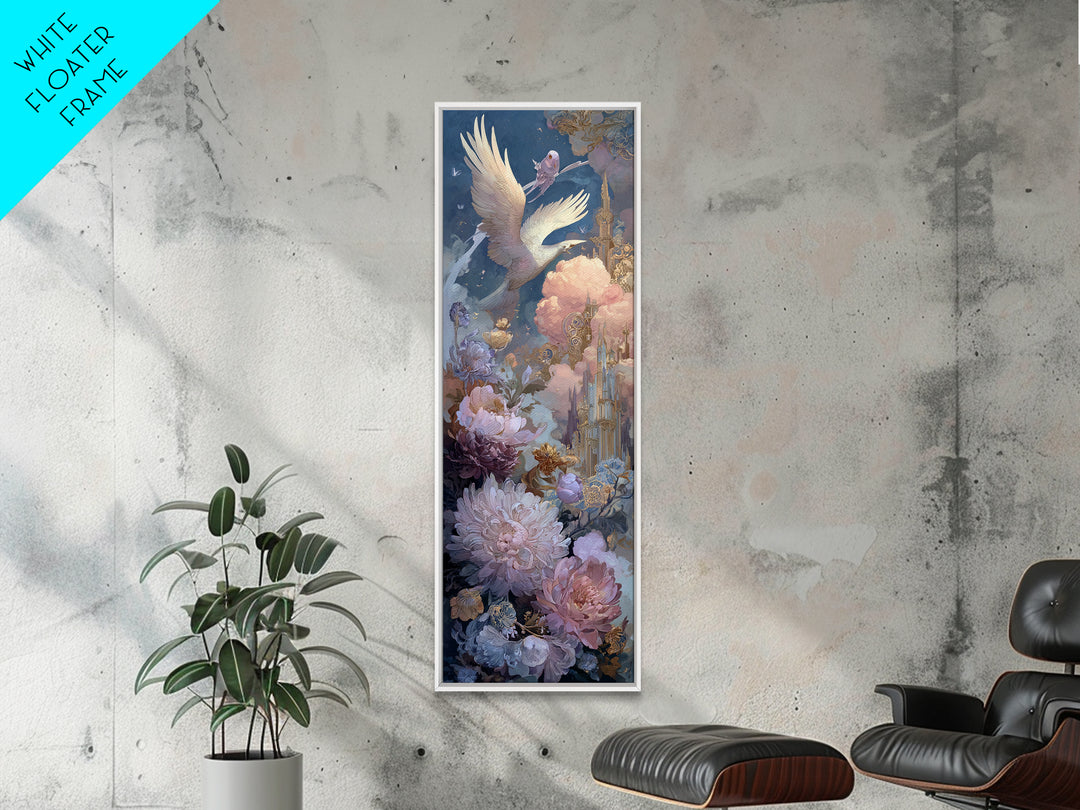 Icarus Falling Through Golden Sky and Feathers Canvas Print, Mythological Art, Wall Decor, Living Room Decor, Fine Art, Legend, MYT-1x3-40