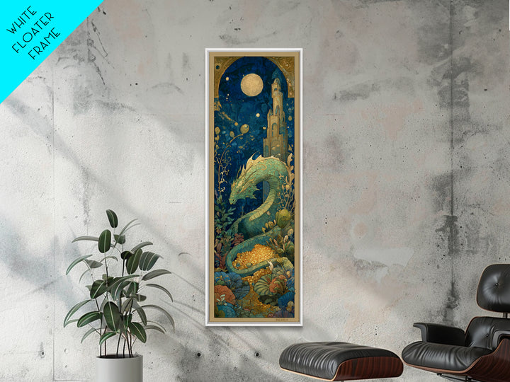 Dragon Guarding a Hoard of Ancient Gold Canvas Print, Mythological Art, Art Print, Living Room Decor, Fine Art, Legend, MYT-1x3-56