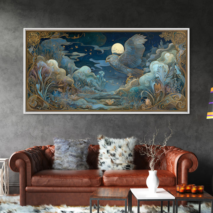 Zeus Eagle and Thundercloud Composition Framed Canvas Print, Mythological Art, Decor, Living Room Decor, Fine Art, Legend, MYT-2x1-43