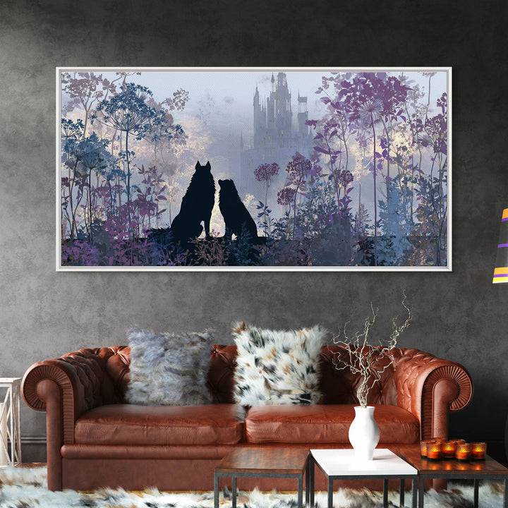 Hades and Cerberus Silhouette Canvas Print, Mythological Art, Wall Decor, Living Room Decor, Fine Art, Legend, Printable Art, MYT-2x1-52
