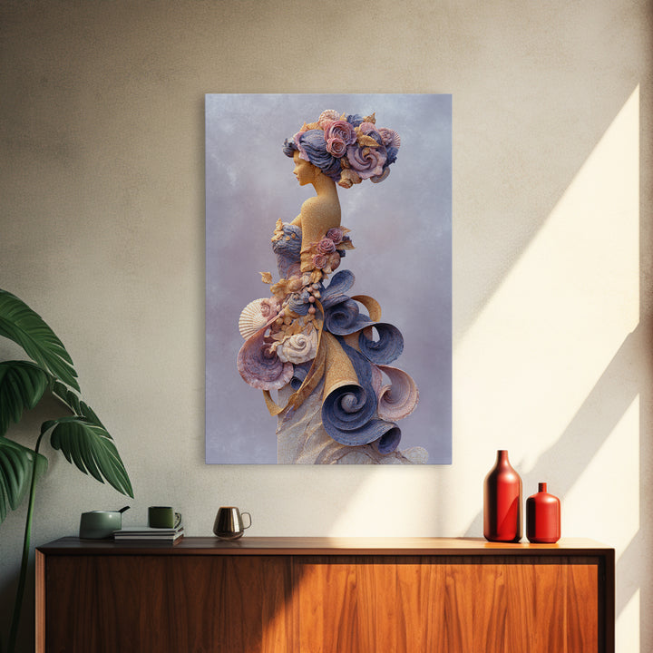 Roman Venus Figure Framed Canvas Print, Mythological Art, Statement Artwork, Living Room Decor, Fine Art, Legend, Wall Decor, MYT-2x3-2