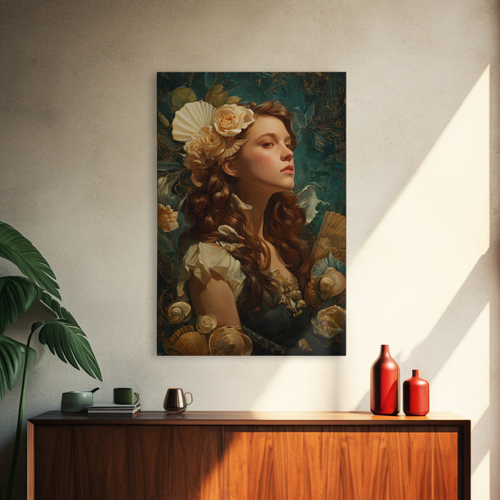 Roman Venus Figure Framed Canvas Print, Mythological Art, Statement Artwork, Living Room Decor, Fine Art, Legend, Wall Decor, MYT-2x3-26