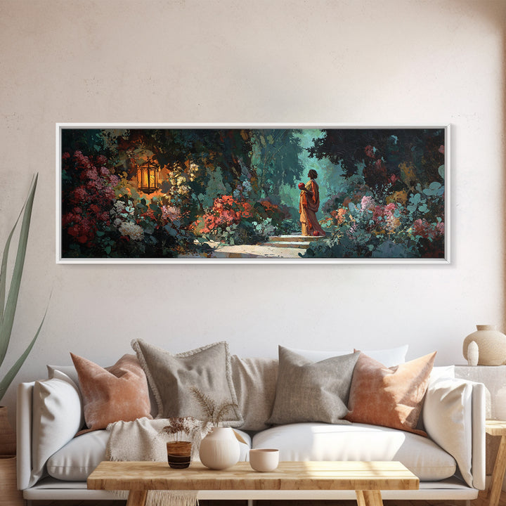 Persephone Holding Pomegranate Canvas Print, Mythological Art, Textured Painting, Living Room Decor, Fine Art, Legend, MYT-3x1-95