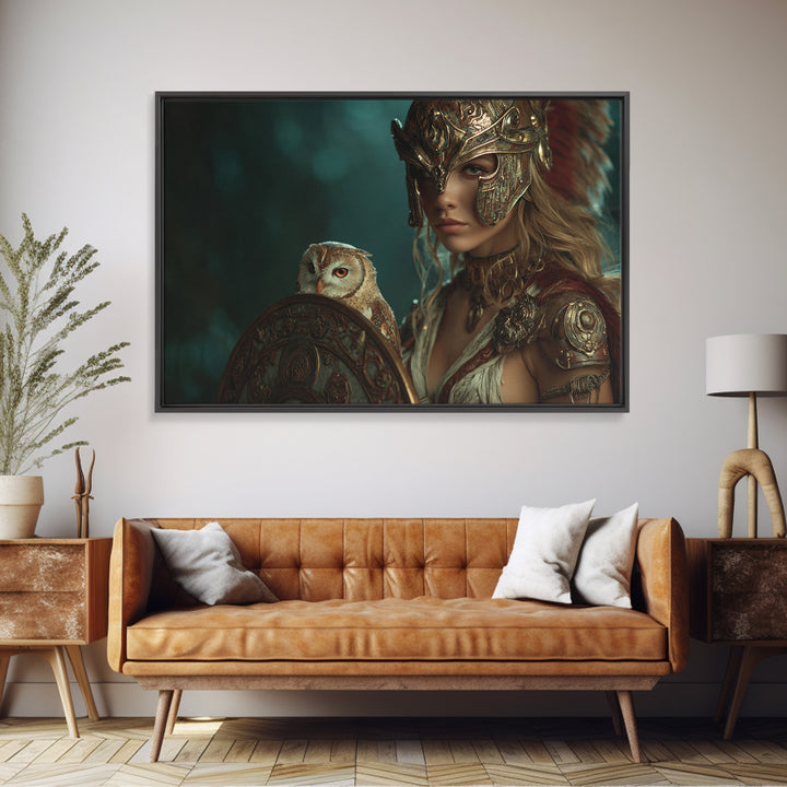 Athena Warrior Woman Canvas Print, Mythological Art, Printable Art, Living Room Decor, Fine Art, Legend, Unique Home Decor, MYT-3x2-30