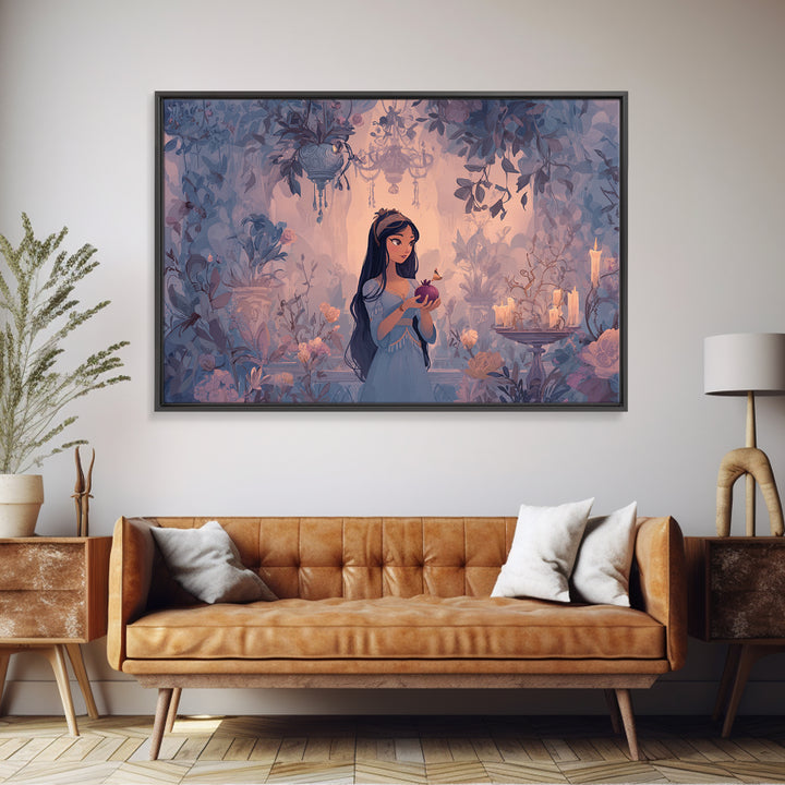 Persephone Holding Pomegranate Framed Canvas Print, Mythological Art, Luxury Decor, Living Room Decor, Fine Art, Legend, MYT-3x2-59