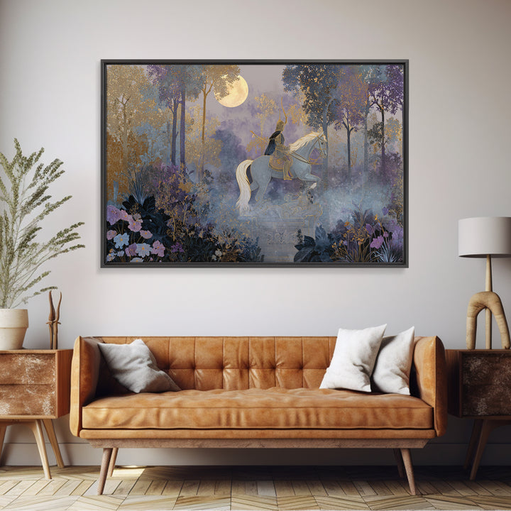 Centaur Archer in Misty Forest Canvas Print, Mythological Art, Gallery Decor, Living Room Decor, Oil Painting, Legend, MYT-3x2-68