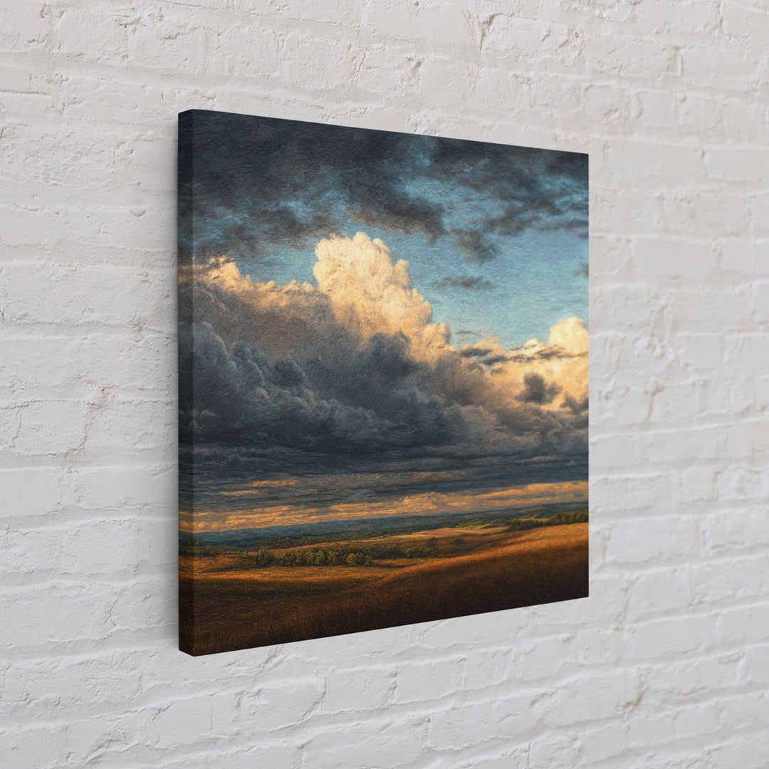 Storm Clouds over a Rolling Prairie Canvas Print, Nature Art, Mountain Wall Art, Living Room Decor, Fine Art, Nature, NAT-1x1-14