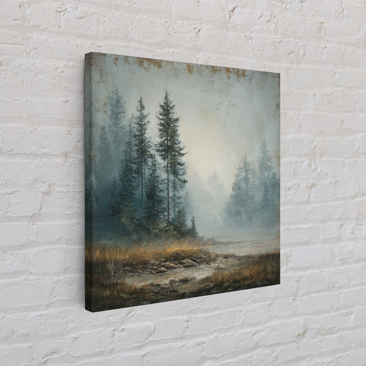 Moody Pine Forest Canvas Print, Nature Art, Digital Download Art, Living Room Decor, Fine Art, Nature, Luxury Decor, Art Print, NAT-1x1-17