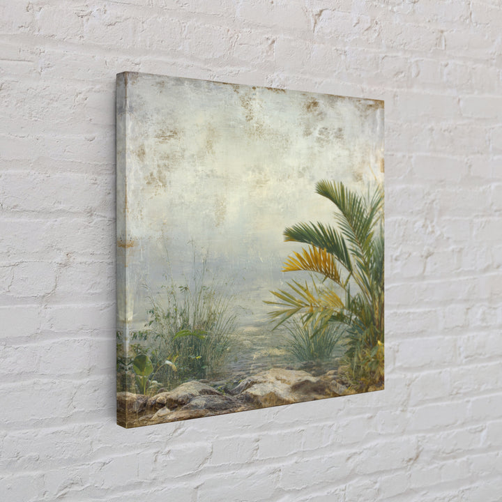 Tropical Jungle Leaves Framed Canvas Print, Nature Art, Ocean Art, Living Room Decor, Fine Art, Nature, Art Print, NAT-1x1-21