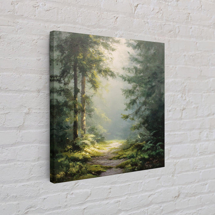 Sunlit Forest Path Canvas Print, Nature Art, Modern Decor, Living Room Decor, Fine Art, Nature, Home Decor, Poster, Wall Decor, NAT-1x1-25