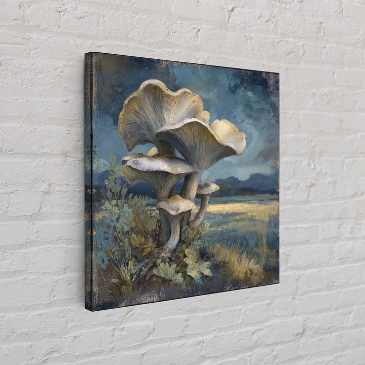 Mushroom Cluster in Enchanted Woodland Canvas Print, Nature Art, Nature Wall Art, Living Room Decor, Watercolor Art, Nature, NAT-1x1-55