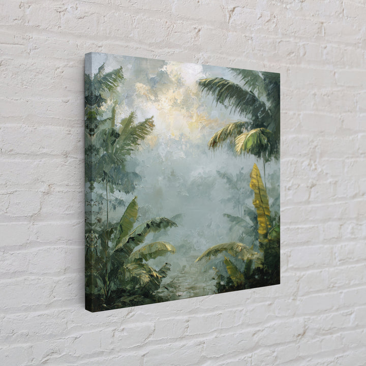 Tropical Jungle Leaves Framed Canvas Print, Nature Art, Luxury Decor, Living Room Decor, Oil Painting, Nature, Mushroom, NAT-1x1-93