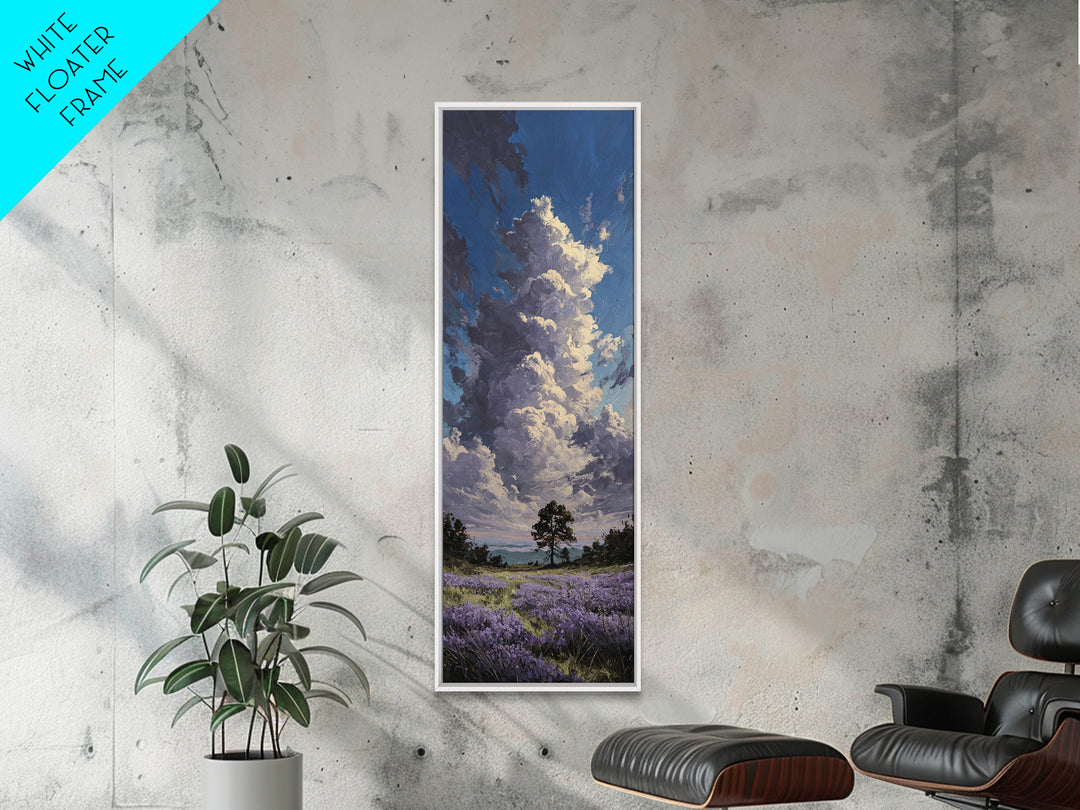 Bees Circling Lavender Blossoms Canvas Print, Nature Art, Wood Wall Art, Living Room Decor, Nature, Digital Download Art, NAT-1x3-11