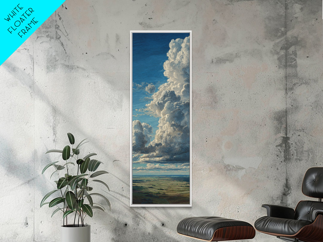 Storm Clouds over a Rolling Prairie Canvas Print, Nature Art, Landscape Art, Living Room Decor, Fine Art, Nature, Boho Decor, NAT-1x3-2