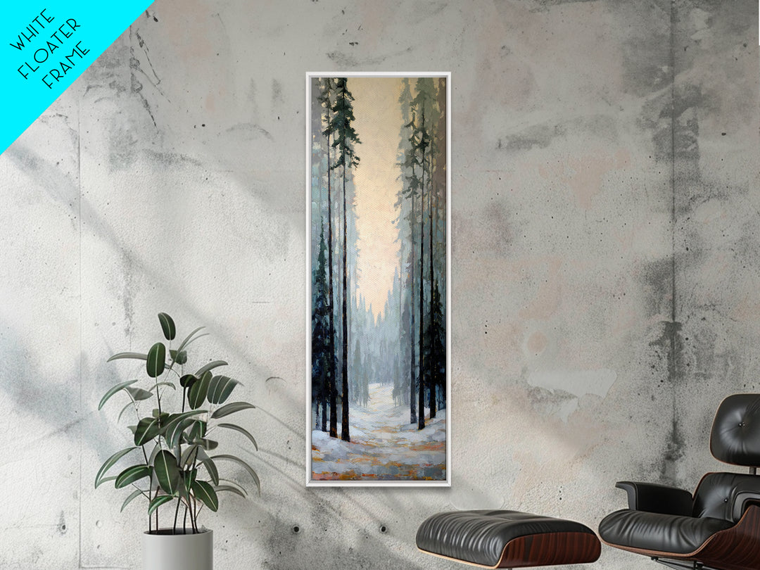 Fox Crossing a Snowy Forest Clearing Canvas Print, Nature Art, Moss Art, Living Room Decor, Oil Painting, Nature, NAT-1x3-22