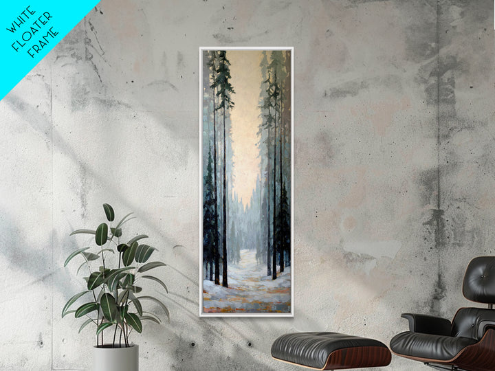 Fox Crossing a Snowy Forest Clearing Canvas Print, Nature Art, Moss Art, Living Room Decor, Oil Painting, Nature, NAT-1x3-22