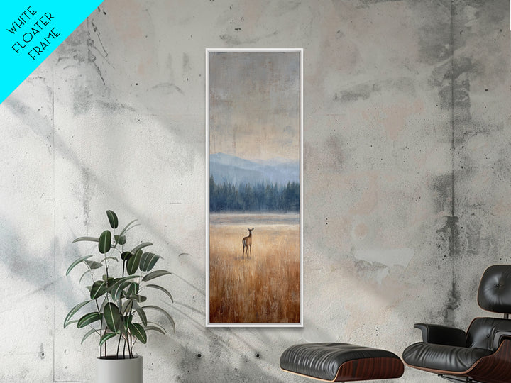 Deer Standing in a Golden Field Canvas Print, Nature Art, Contemporary Art, Living Room Decor, Fine Art, Nature, Framed Art, NAT-1x3-44