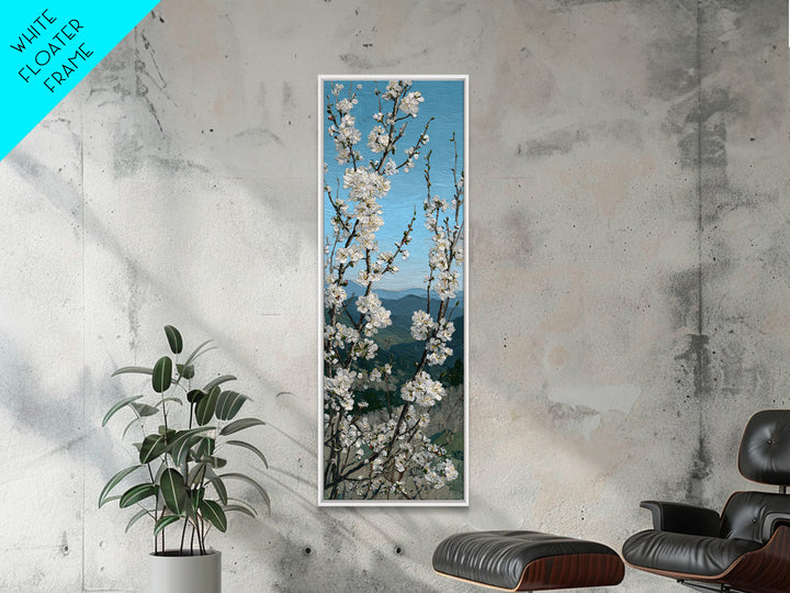 Spring Cherry Blossoms Framed Canvas Print, Nature Art, Home Decor, Living Room Decor, Fine Art, Nature, Abstract Wall Art, NAT-1x3-52