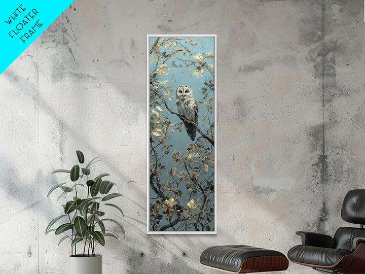 Owl in Moonlit Branches Canvas Print, Nature Art, Artwork, Living Room Decor, Fine Art, Nature, Landscape Art, Botanical Art, NAT-1x3-55
