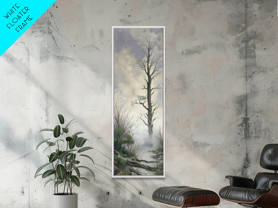 Tree of Life Framed Canvas Print, Nature Art, Mountain Wall Art, Living Room Decor, Oil Painting, Nature, Fine Art Print, NAT-1x3-75